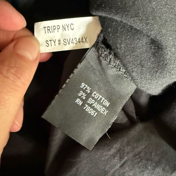 Vintage Tripp NYC Skirt Black Velveteen Corset Back Lace Goth Witchy Y2K 16 - Picture 10 of 11